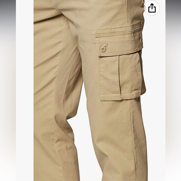 Amazon Essentials Men's Straight-Fit Stretch Cargo Pant 31WX30L NWT in pkg khaki - Picture 2 of 5